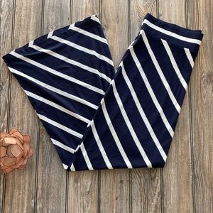 Ann Taylor Black & White Striped Maxi Skirt - M